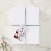 Handgemaakte kalligrafie Bourgondische Bloemen Lab Cadeaulabel (Met Touw)