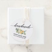 Handgemaakte Kalligrafie Geel Wit Bloemen R Bedankjes Labels (In situ)