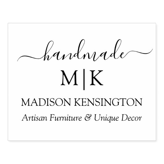 Handgemaakte kalligrafie monogram of logo toevoege rubberstempel (Afrduk)