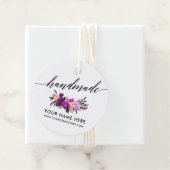 Handgemaakte Kalligrafie Paarse Bloemen R Bedankjes Labels (In situ)