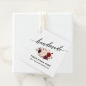 Handgemaakte kalligrafie Script Bourgondië Floral Bedankjes Labels (In situ)