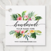 Handgemaakte kalligrafie Script Tropical Floral Bedankjes Labels (Voorkant)