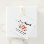 Handgemaakte kalligrafie Waterverf Koraal Bedankjes Labels (In situ)