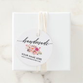 Handgemaakte Kalligrafie Waterverf Roze Bloemen R Bedankjes Labels (In situ)