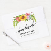 Handgemaakte kalligrafie Zonnebloemen Klein Vierkante Sticker (Envelop)