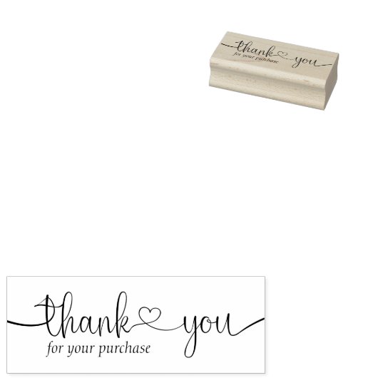 Handgemaakte kalligrafiekaart Dank u Rubberstempel (Gestempeld)