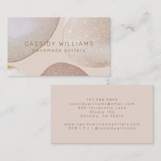 Handgemaakte keramische Potter Visitekaartje (Voorkant / Achterkant)