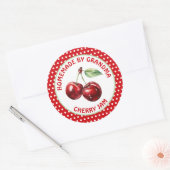 Handgemaakte kersenconserven gepersonaliseerd ronde sticker (Envelop)