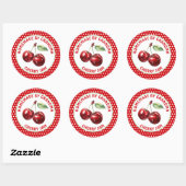 Handgemaakte kersenconserven gepersonaliseerd ronde sticker (Vel)