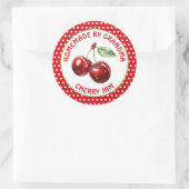 Handgemaakte kersenconserven gepersonaliseerd ronde sticker (Tas)