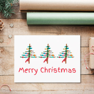 Handgemaakte Kerstbomen – Modern Xmas Groet Feestdagenkaart