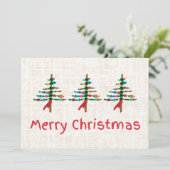 Handgemaakte Kerstbomen – Rustic Kerstontwerp Feestdagenkaart (Staand voorkant)