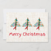 Handgemaakte kerstbomen - Rustiek kerstontwerp Feestdagenkaart (Voorkant)