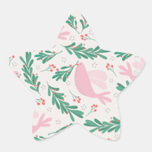 Handgemaakte kerstduif voor Peace Olive Branch Ster Sticker