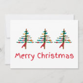 Handgemaakte Kerstfoto – Modern Tree Greeting Feestdagenkaart (Voorkant)