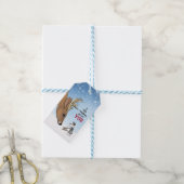 Handgemaakte Kerstmis van hert & muis Cadeaulabel (Met Touw)