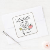 Handgemaakte Keukenbenodigdheden met Liefde Ingred Vierkante Sticker (Envelop)