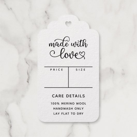 Handgemaakte Kleding Accessoires Logo Prijs Hang L Cadeaulabels (Achterkant)
