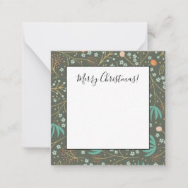 Handgemaakte Kleurrijke Kerst Bloemstuk Notitiekaartje