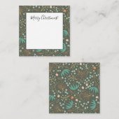 Handgemaakte Kleurrijke Kerst Bloemstuk Notitiekaartje (Voorkant / Achterkant)