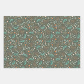 Handgemaakte kleurrijke kerstbloemen inpakpapier vel (Voorkant 2)