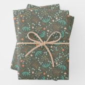 Handgemaakte kleurrijke kerstbloemen inpakpapier vel (In situ)