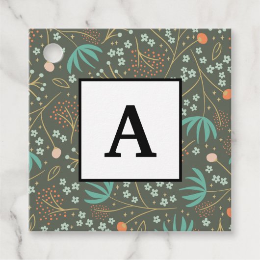 Handgemaakte kleurrijke kerstflora bedankjes labels (Voorkant)