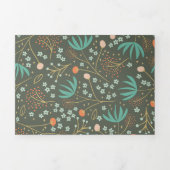 Handgemaakte kleurrijke kerstflora drieluik wenskaart (Cover)