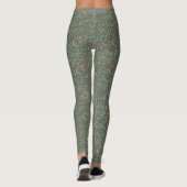 Handgemaakte kleurrijke kerstflora leggings (Achterkant)