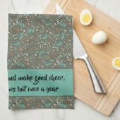 Handgemaakte kleurrijke kerstflora theedoek (Quarter Fold)