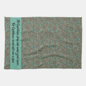 Handgemaakte kleurrijke kerstflora theedoek (Horizontaal)