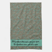 Handgemaakte kleurrijke kerstflora theedoek (Verticaal)