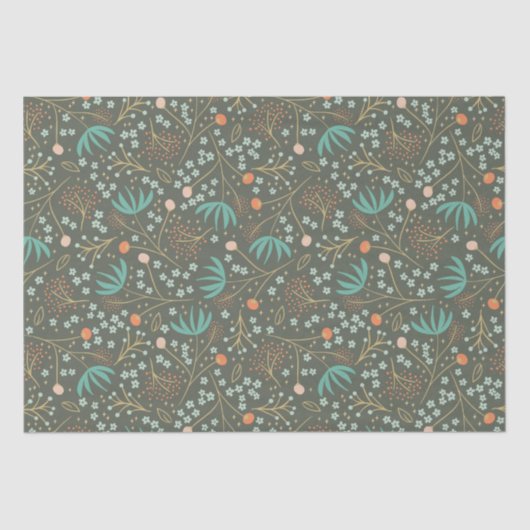 Handgemaakte kleurrijke kerstflora tissuepapier (Voorkant)