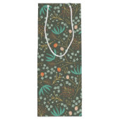 Handgemaakte kleurrijke kerstflora wijn cadeautas (Achterkant)