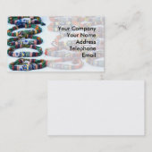 Handgemaakte, kleurrijke wasbeerbalken visitekaartje (Voorkant / Achterkant)