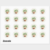 Handgemaakte kokosmelts ronde sticker (Vel)