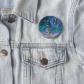 Handgemaakte kunst - Aanzicht op aarde Ronde Button 5,7 Cm (In situ)