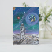Handgemaakte kunst - Aarde vanuit de ruimte Informatiekaartje (Staand voorkant)