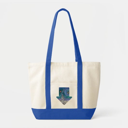 Handgemaakte kunst - Aarde vanuit de ruimte Tote Bag (Voorkant)
