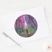 Handgemaakte kunst - Alleen lopend Ronde Sticker (Envelop)