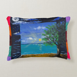 Handgemaakte kunst - Dag en Nacht Accent Kussen
