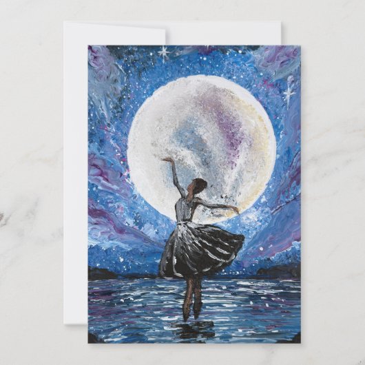 Handgemaakte kunst - dansen met de maan  kaart (Voorkant)