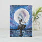 Handgemaakte kunst - dansen met de maan  kaart (Staand voorkant)