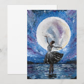 Handgemaakte kunst - dansen met de maan  kaart (Voorkant / Achterkant)