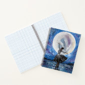Handgemaakte kunst - dansen met de maan  notitieboek (Binnen)