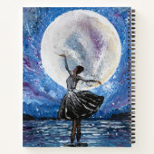 Handgemaakte kunst - dansen met de maan  notitieboek (Achterkant)