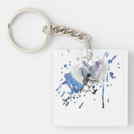 Handgemaakte kunst - dansen met de maan sleutelhanger