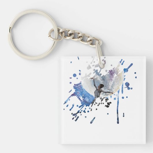 Handgemaakte kunst - dansen met de maan sleutelhanger (voorkant)