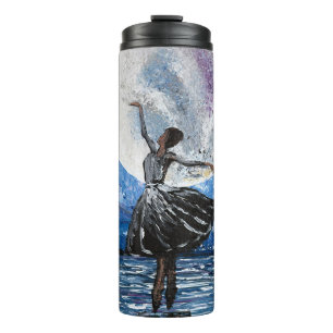 Handgemaakte kunst - dansen met de maan thermosbeker