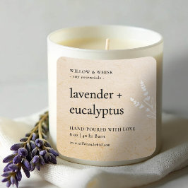 Handgemaakte Kunst Kaars Product Verpakking Botani Vierkante Sticker